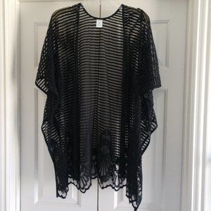 Black lace kimono cardigan
